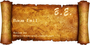Baum Emil névjegykártya