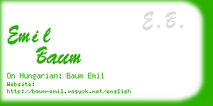 emil baum business card